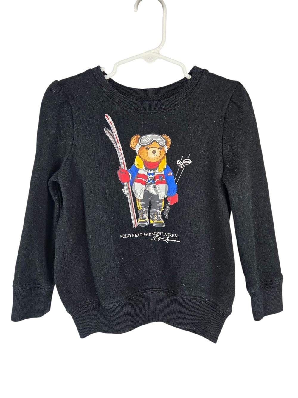 Polo Ralph Lauren Kids Ski Bear Crewneck Fleece Sweatshirt Black 4T
